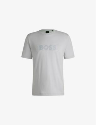 Rubberised-branding regular-fit cotton-jersey T-shirt by HUGO BOSS