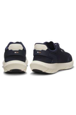Running sneakers with leather trims by HUGO BOSS