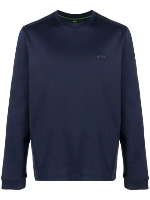 Salbo Curved logo-print sweatshirt by HUGO BOSS