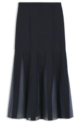 Satin slip skirt with transparent inserts by HUGO BOSS