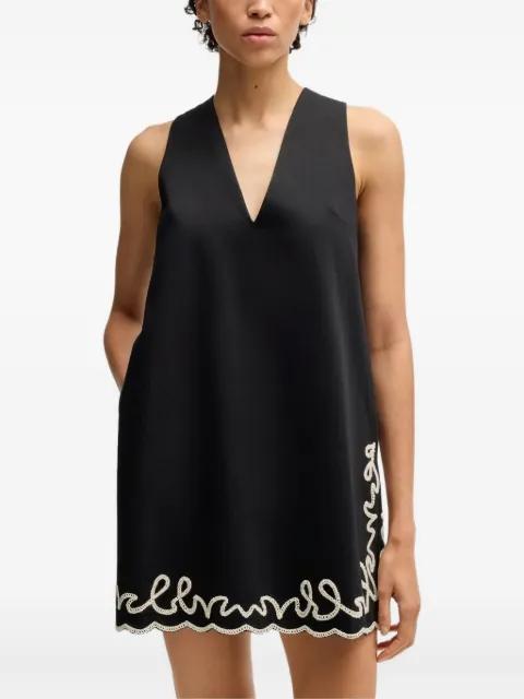 Scalloped-hem embroidered dress by HUGO BOSS