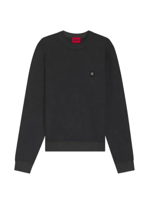 Setal textured logo-patch jumper by HUGO BOSS