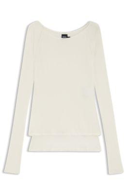 Sheer-jersey top with double layer by HUGO BOSS