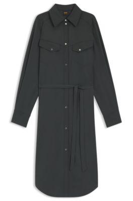 Shirt dress in sandwashed fabric by HUGO BOSS