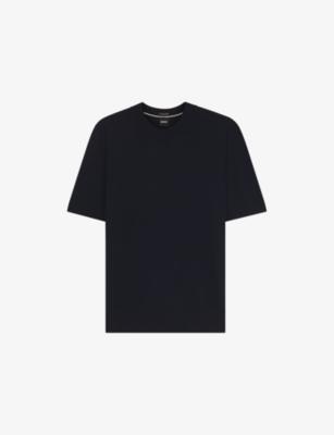 Short-Sleeve Crewneck Virgin-Wool Jumper by HUGO BOSS