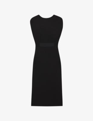 Short-Sleeve Waist-Panel Stretch-Jersey Midi Dress by HUGO BOSS