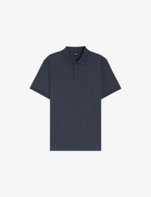 Short-Sleeved Textured Cotton Polo Shirt by HUGO BOSS