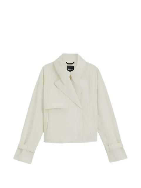 Short trench coat in peached crepe by HUGO BOSS