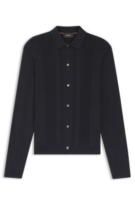Silk cardigan with mesh paneling by HUGO BOSS