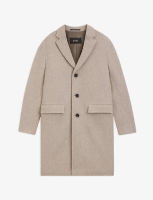 Single-Breasted Knitted Cashmere and Wool Coat by HUGO BOSS
