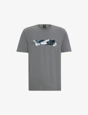 Skate artwork-print relaxed-fit stretch cotton-blend T-shirt by HUGO BOSS