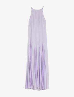 Sleeveless Pleated Woven Maxi Dress by HUGO BOSS