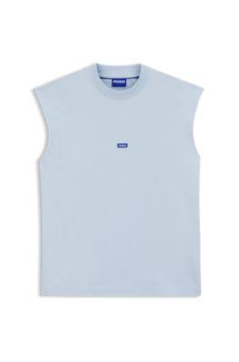 Sleeveless T-shirt in cotton jersey with logo detail by HUGO BOSS