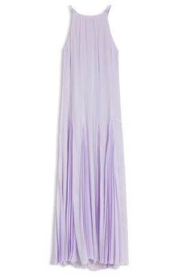 Sleeveless dress with pliss&eacute; skirt inserts by HUGO BOSS