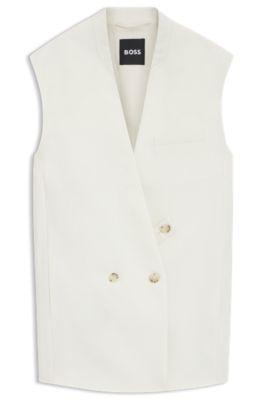 Sleeveless relaxed-fit blazer in a wool blend by HUGO BOSS