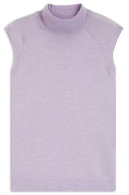 Sleeveless top in merino wool with mock neck by HUGO BOSS