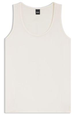 Sleeveless top in stretch silk by HUGO BOSS