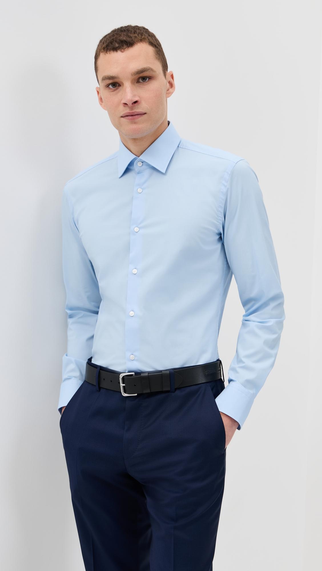 Slim Fit Easy Iron Cotton Poplin Dress Shirt by HUGO BOSS