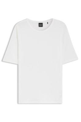 Slim-fit T-shirt in cotton, modal and silk by HUGO BOSS