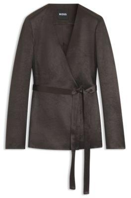 Slim-fit blazer in lustrous twill by HUGO BOSS