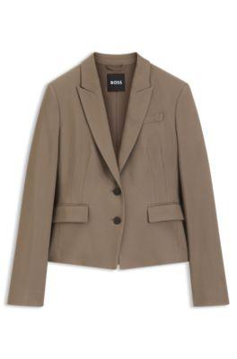 Slim-fit blazer in stretch gabardine by HUGO BOSS