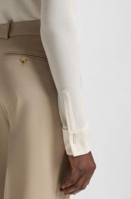 Slim-fit blouse in matte jersey by HUGO BOSS