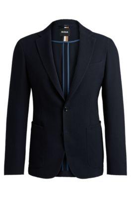 Slim-fit bomber jacket in seersucker fabric by HUGO BOSS