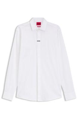 Slim-fit business shirt in stretch cotton by HUGO BOSS