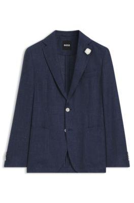 Slim-fit jacket in a linen blend by HUGO BOSS