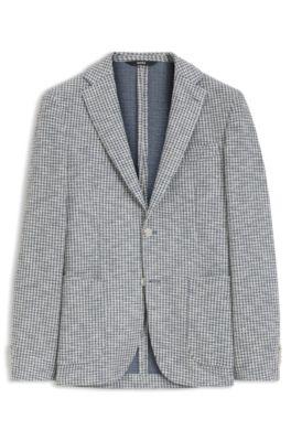 Slim-fit jacket in a patterned cotton blend by HUGO BOSS