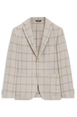 Slim-fit jacket in checked fabric by HUGO BOSS
