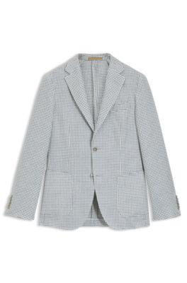 Slim-fit jacket in linen, silk and cotton by HUGO BOSS