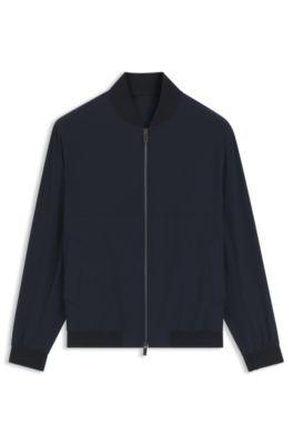 Slim-fit jacket in micro-patterned stretch fabric by HUGO BOSS