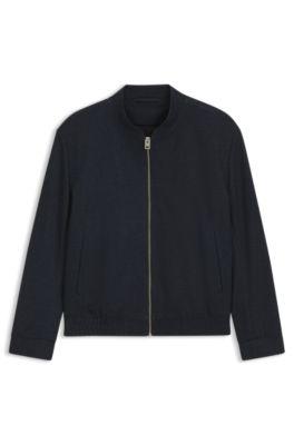 Slim-fit jacket in micro-printed stretch fabric by HUGO BOSS