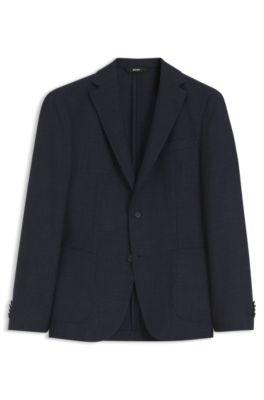 Slim-fit jacket in virgin wool and linen by HUGO BOSS