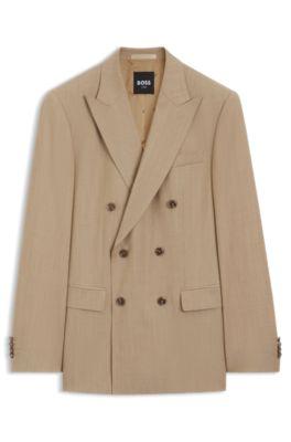 Slim-fit jacket in virgin wool serge by HUGO BOSS
