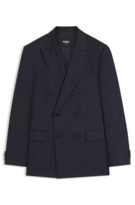 Slim-fit jacket in virgin wool serge by HUGO BOSS