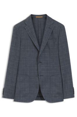 Slim-fit jacket in virgin wool, silk and linen by HUGO BOSS