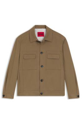 Slim-fit jacket in wrinkle-resistant twill by HUGO BOSS