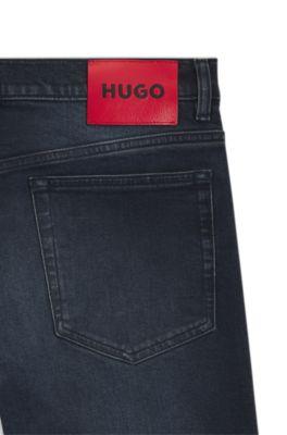 Slim-fit jeans in dark-blue stretch denim by HUGO BOSS