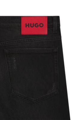Slim-fit jeans in dark-gray comfort-stretch denim by HUGO BOSS