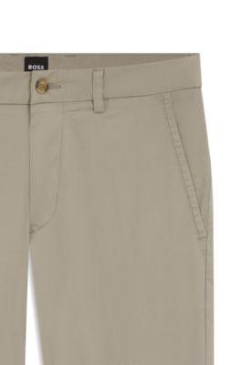 Slim-fit pants in stretch-cotton dobby by HUGO BOSS