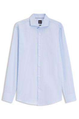 Slim-fit shirt crafted from a wrinkle-resistant cotton blend by HUGO BOSS