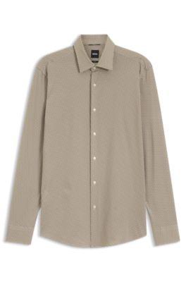 Slim-fit shirt in Italian-made performance-stretch fabric by HUGO BOSS