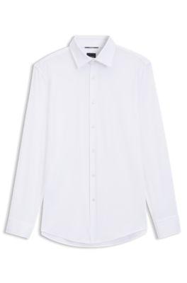 Slim-fit shirt in Italian-made performance-stretch jersey by HUGO BOSS