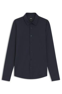 Slim-fit shirt in Italian performance-stretch seersucker by HUGO BOSS
