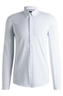 Slim-fit shirt in a printed cotton blend by HUGO BOSS