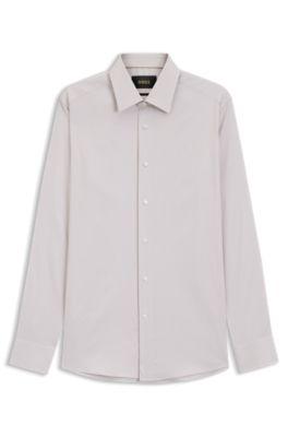 Slim-fit shirt in a structured cotton blend by HUGO BOSS