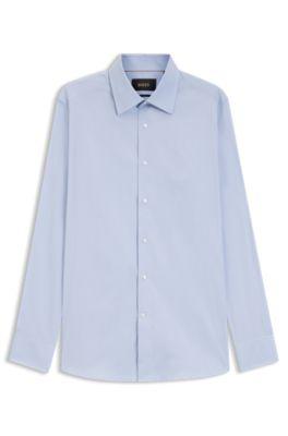 Slim-fit shirt in a structured cotton blend by HUGO BOSS
