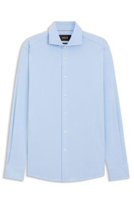 Slim-fit shirt in a wrinkle-resistant cotton blend by HUGO BOSS